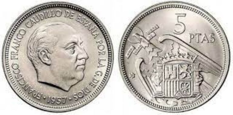 Moneda de 5 pesetas valiosa